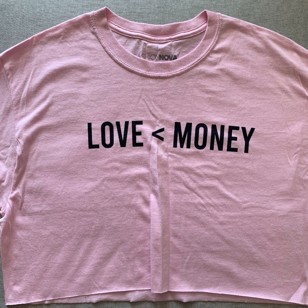 Fashion Nova "Money Over Love" Top - Pink L